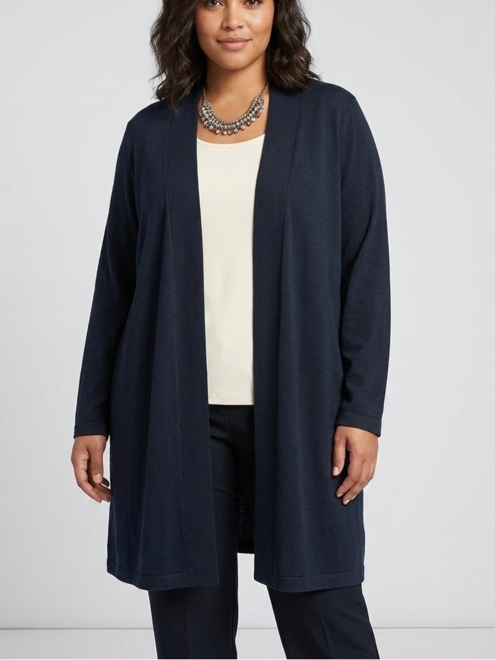 JOE FRESH Navy Blue Open Front Long Cardigan size 1X
